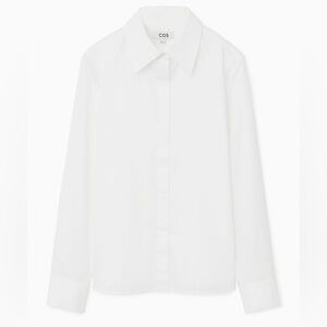 COS white cotton button up shirt